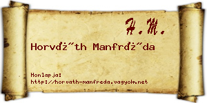 Horváth Manfréda névjegykártya